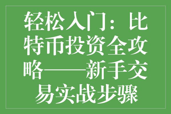 比特币投资攻略，掌握技巧，博取百万收益！，比特币投资高招，掌握策略，轻松实现百万收益