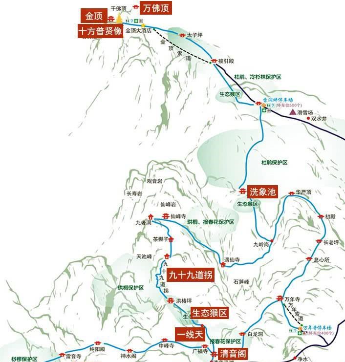 峨眉山线路示意图最新版，峨眉山最新线路图全览