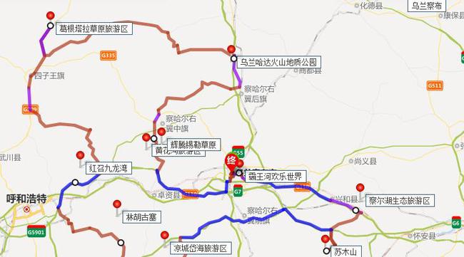 包头去内蒙路线图最新版，包头至内蒙古最新旅游路线图