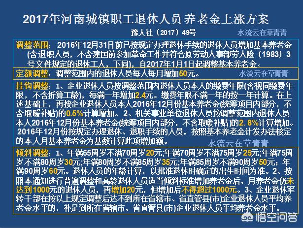 2017河南涨退休金最新消息，河南退休金最新调整消息，2017年涨幅揭晓！